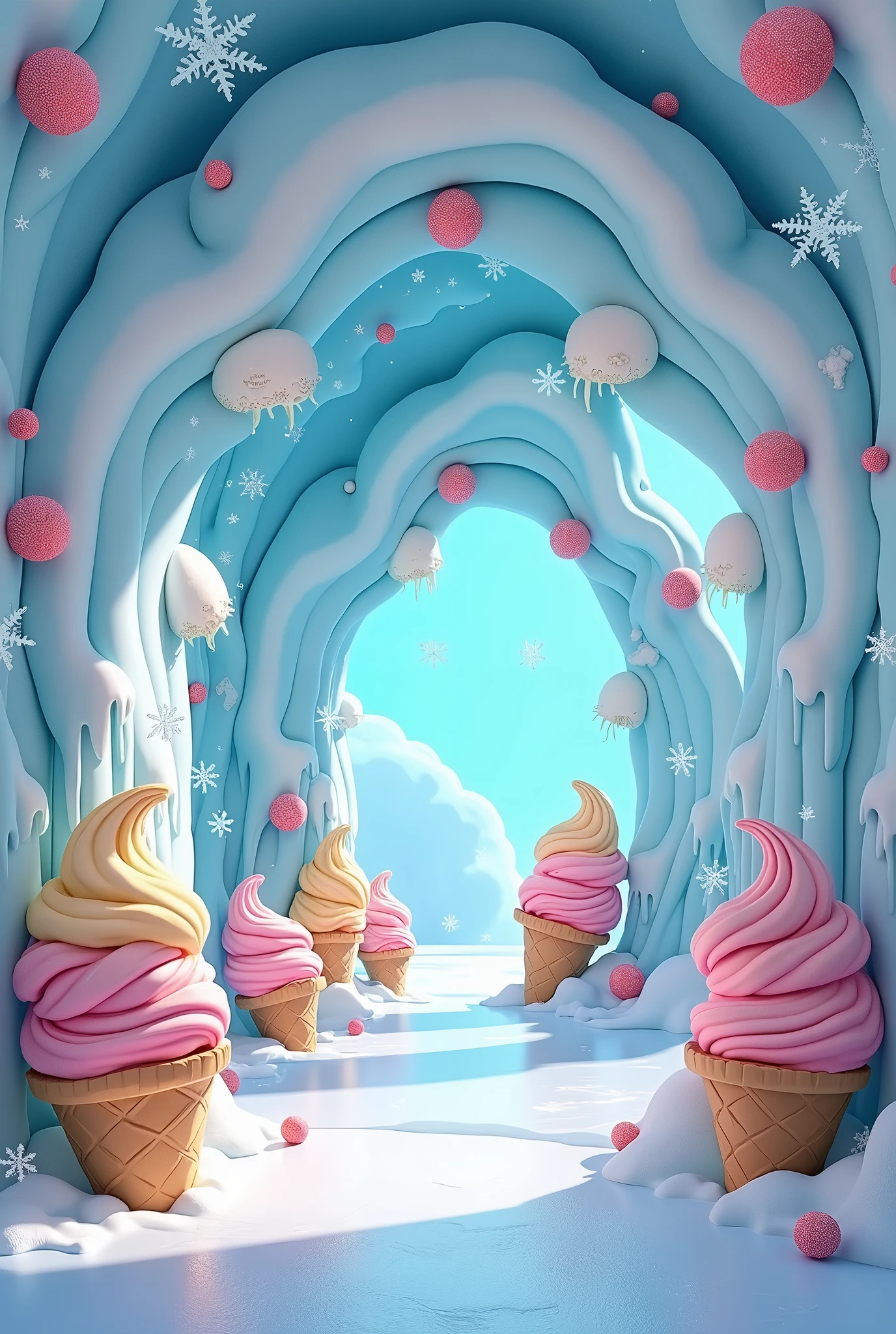 Wall design for ice cream shop igloo concept original