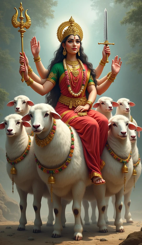 શ્રી ગેલ માતાજી એક સફેદ રંગ નાં ઘેટાં પર બેઠેલા હોય છે અને એક હાથે આશીર્વાદ આપતા હોય છે અને એક હાથે ત્રીશુલ હોય છે અને એક હાથે તલવાર હોય છે અને એક હાથે ચક્ર પકડ્યું છે અને શ્રી ગેલ માતાજી નાં ગળામાં ફુલો નો હાર હોય છે અને શ્રી ગેલ માતાજી એ લાલ રંગ ની સાડી પહેરી હોય છે અને તેનું બ્લાઉઝ લીલા રંગનું હોય છે અને ઘેટાં નાં ગળામાં ધંટડી હોય છે અને શ્રી ગેલ માતાજી ની બાજૂમાં છ બહેનો સાથે ઉભા હોય છે અને એમનાં હાથમાં ત્રિશુલ હોય છે