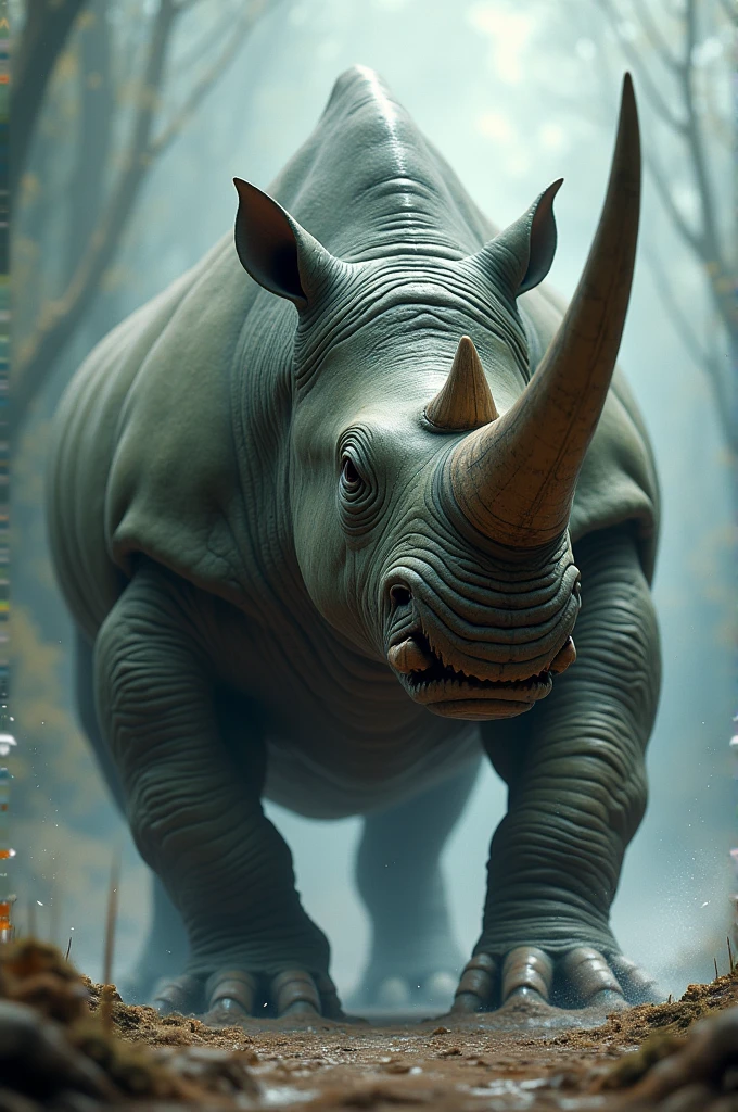 A hybrid between a rhinoceros and a shark