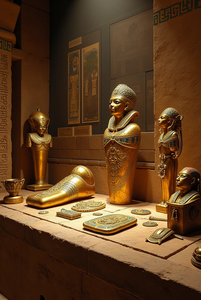 Photo of treasures in the Pharaohs' tombs 
