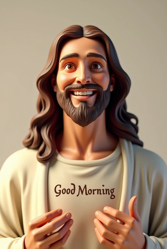 Create a 3D Smiling Jesus with the Good Morning phrase