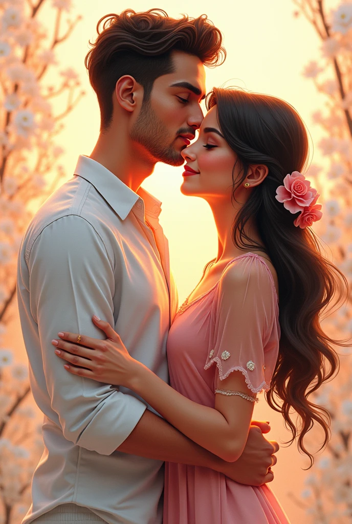 Make a beautiful handsome couple Boy name is "HITESH" and girl name is "RIDDHU" on shirt