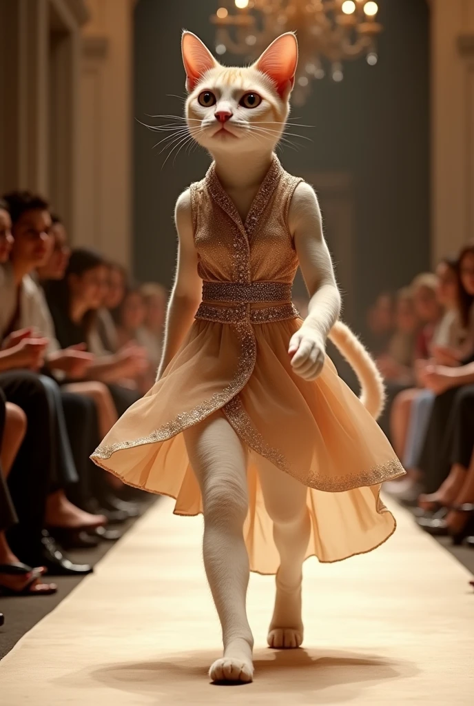 Cat
in a dress fasion show competitions