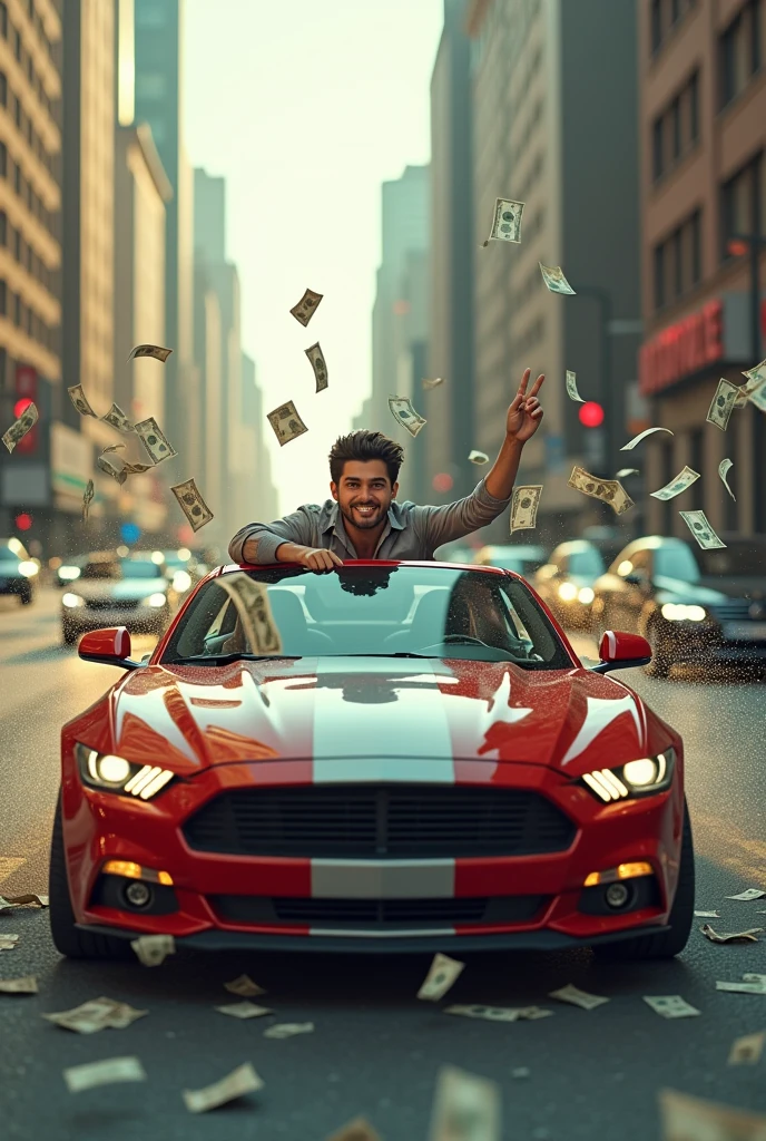 Son drives Vinfast car full of money inside. Money even flies out onto the street