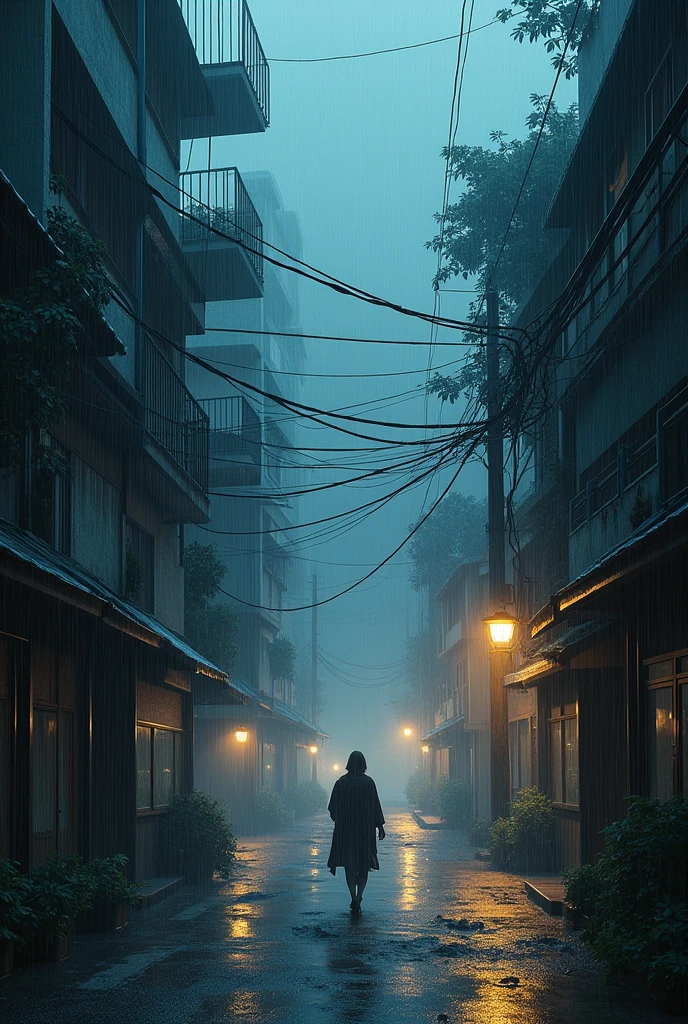 typhoon,Streetscape,night