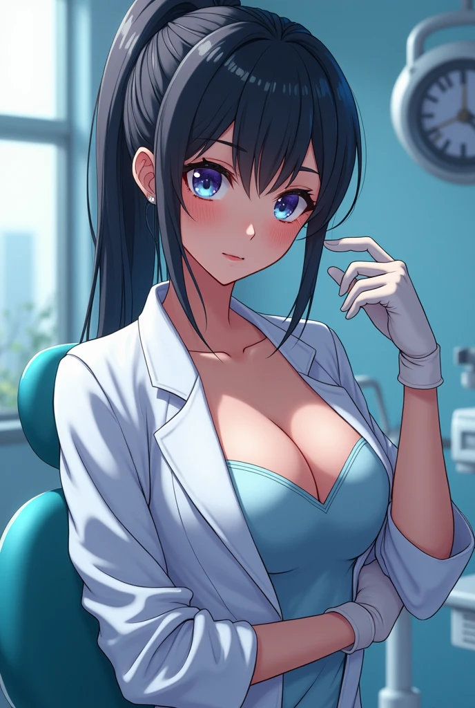 Horny, medical latex gloves, girl anime dentist, colonoscopy