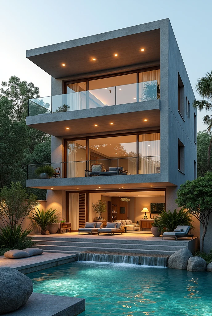 Create a plan for a two-story house. Where the aqueduct can be seen (tubes) where the water passes. Two on the second floor (A bathroom, shower and a laundry room) and two in the first (A bathroom, shower and kitchen) With the names in Spanish