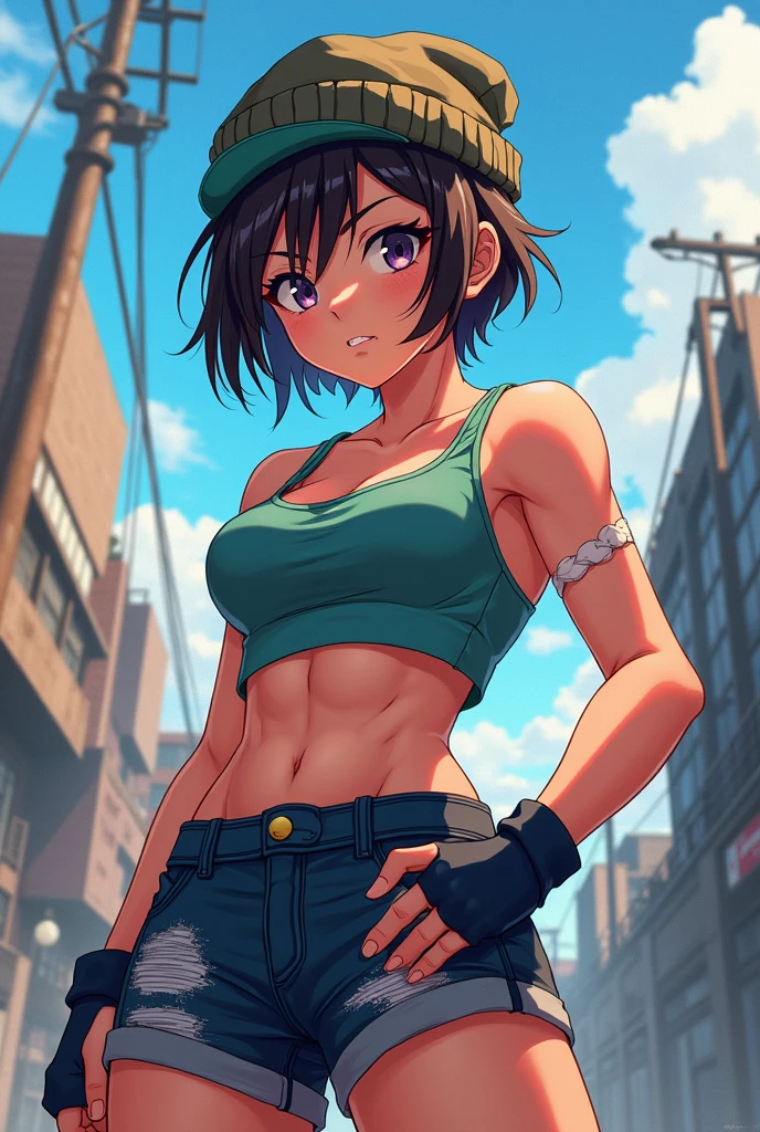 A anime girl with a tomboy style
