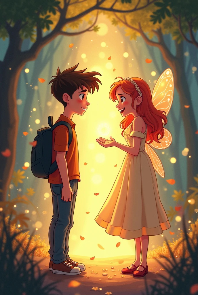 Tom realized his mistake and felt deep remorse. “I’m sorry, fairy lady. I promise never to be selfish again.”cartoon image