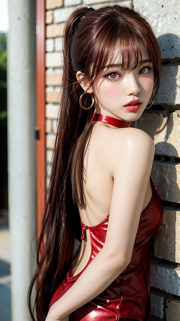 ((masterpiece:1.4)、(highest quality:1.4)、(realistic:1.7))、masterpiece:1.4、(Finest rendering:1.4)、Ultra-realistic portrait of the beautiful queen of Mars、super beautiful queen、((1 girl:1.4))、Radiant natural skin texture、(super ultra ultra bikini:1.4)、(luxury shiny latex:1.4)、(luxury red latex:1.4)、19 years old、(cute tattoo:1.4)、(Beautiful woman looking back:1.4)、(perfect female body:1.4)、(Upper body shot:1.4)、sharp focus、girl portrait photography:1.4、8k、realistic photo images:1.4、close up photo、fantasy art、soft front light、beautiful face、beautiful breasts、big breasts:1.2、beautiful butt、fine eyes、 beautiful and charming eyes、beautiful eyes、tight waist、(9 life-size style beautiful girl)、(Beautiful girl with long legs and good style:1.4)、beautiful feet、RAW photo、red lips、(tiara:1.4、choker:1.4、necklace:1.4、earrings:1.4)、1 screen display、Beautiful girl standing on the ruins of the ancient kingdom of Mars