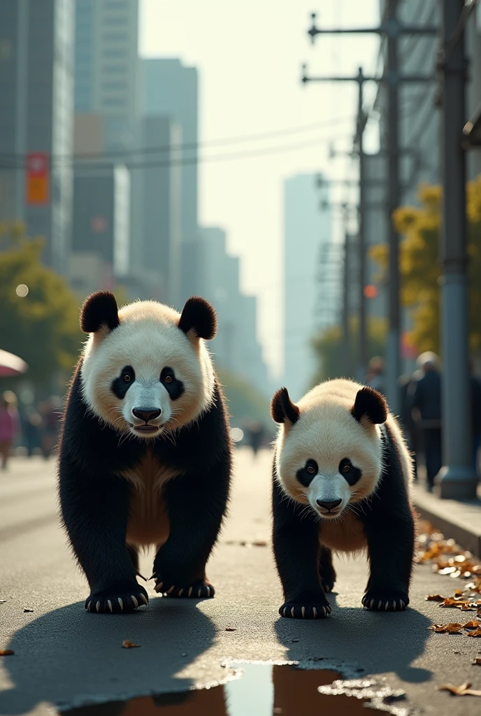 Summer has arrived,It's peak season for electricity consumption,Air conditioning in every house,This puts a lot of pressure on Chengdu's power system.,The pandas walking on the road are sweating profusely.,It can be said that sweating profusely