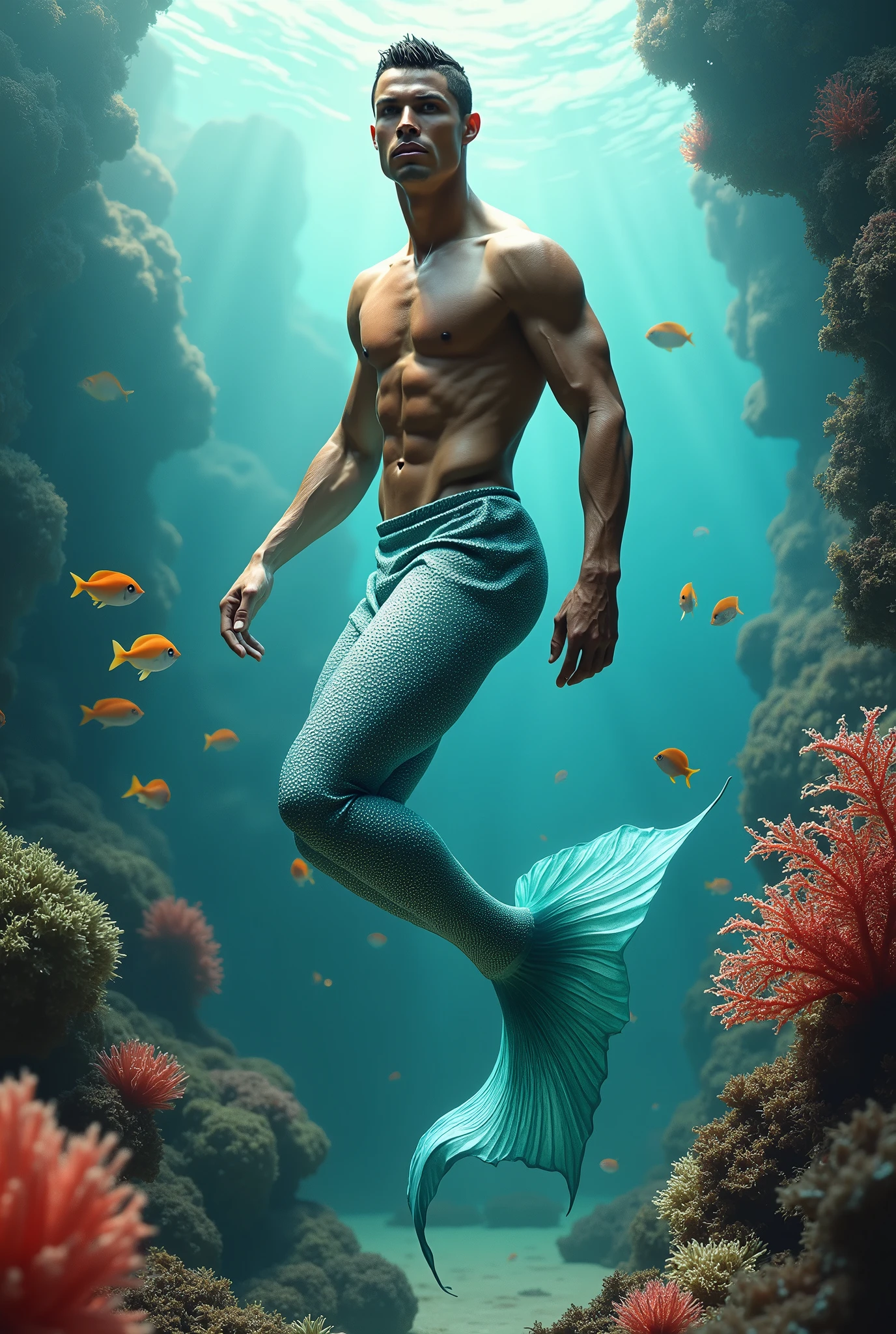 Cristiano Ronaldo as mermaid