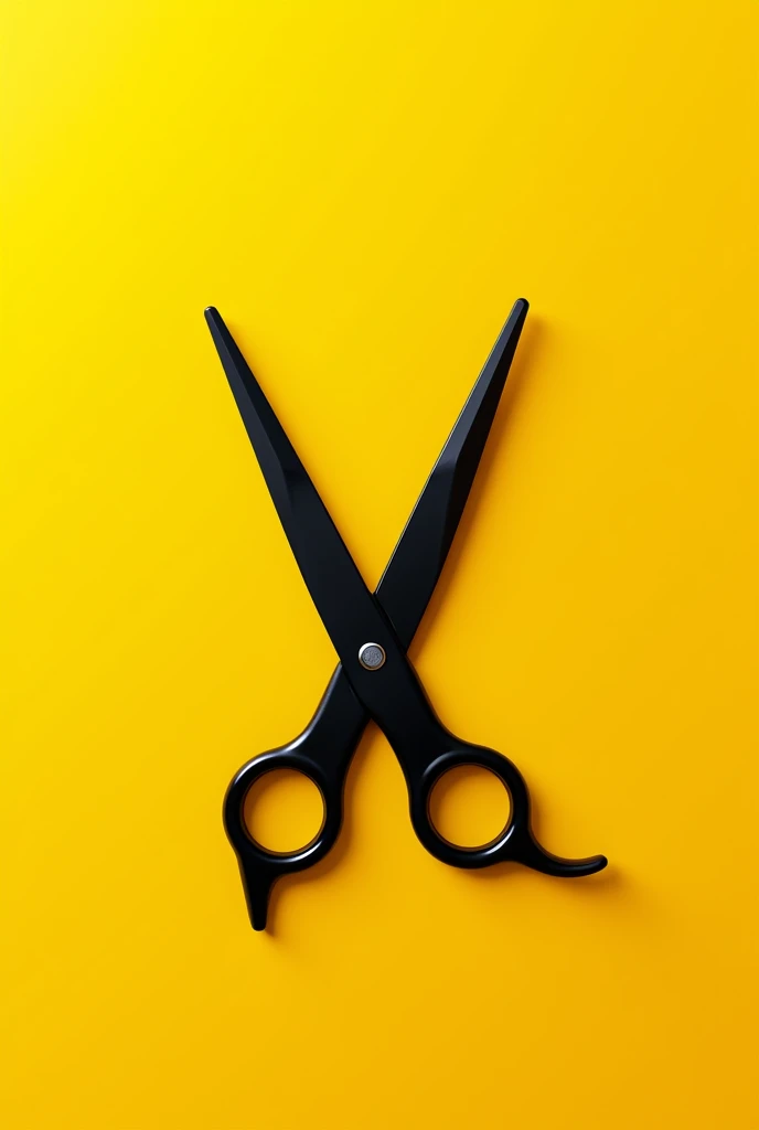 yellow backdrop, black scissors inside the YouTube logo for the podcast channel
