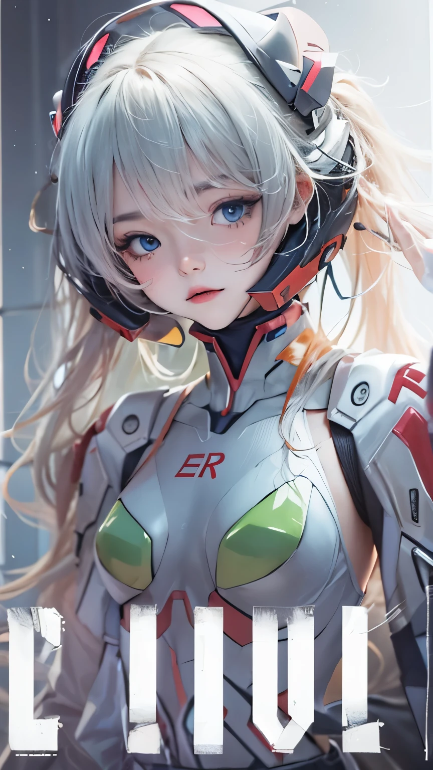 Souryuaska Langley、solo、Translucent Plugsuit 02、Upper Body、Close up on face、Ultra Close-Up、Slender girl、