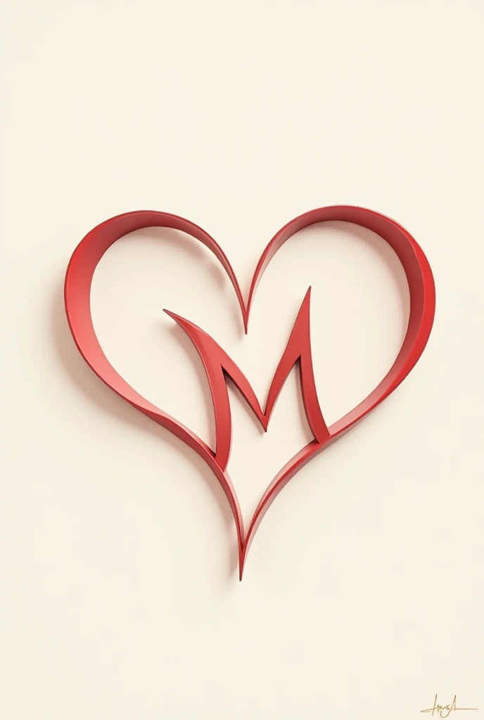 Letter S and M in a heart