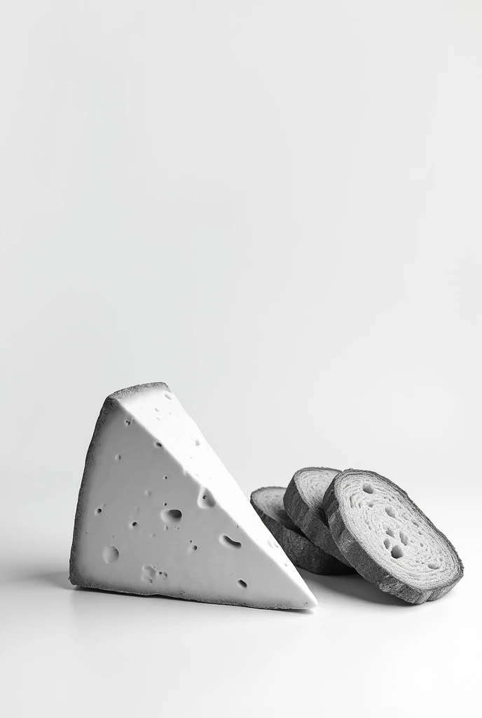 Cheese and Bread Black and White color