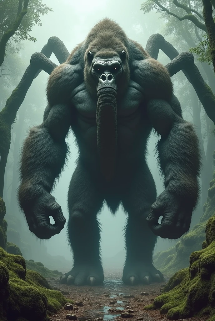 Mix gorilla , elephant and spider
to make a new breed animal