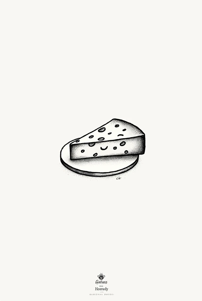 Cheese and Bread Black and White color for tattoo design