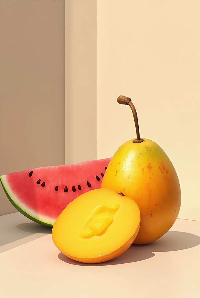 Yellow mango,watermelon