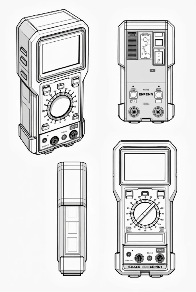 Create a multimeter by dividing the image into front, back, side, left, right by straight angle.