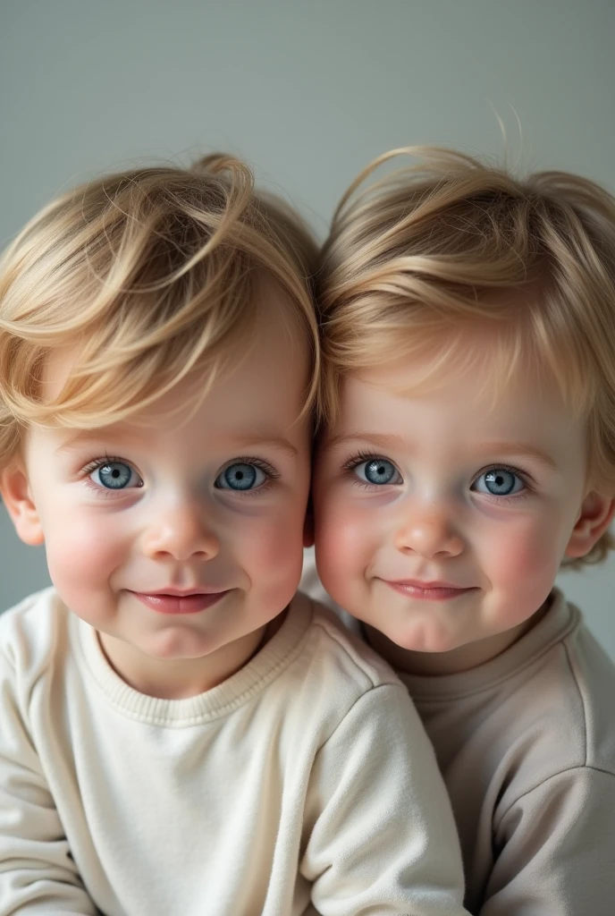 Blue eyes handsome twin boys 3eyars old