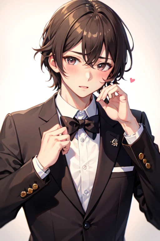 ((Highest quality)), ((masterpiece)), (detailed),One young man、male、Embarrassing、Blushing、blush one's cheeks、White-like silver hair、Looking up、Watery blue eyes、Spread and bend your legs、Trousers that reveal your silhouette、Shorts up to the knee、A half-removed shirt、Disturbed breathing、Disheveled clothes、Sweaty、male、Man、Short Hair