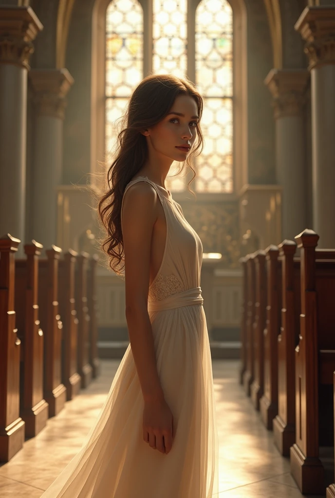 Beautiful girl 1,45 tall in the church