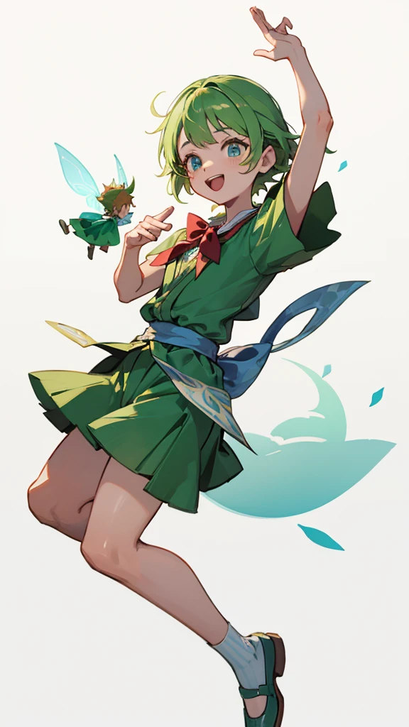 Peter Pan,In a cheerful pose,Fairy,young,Cloth shoes,Fairyの粉,