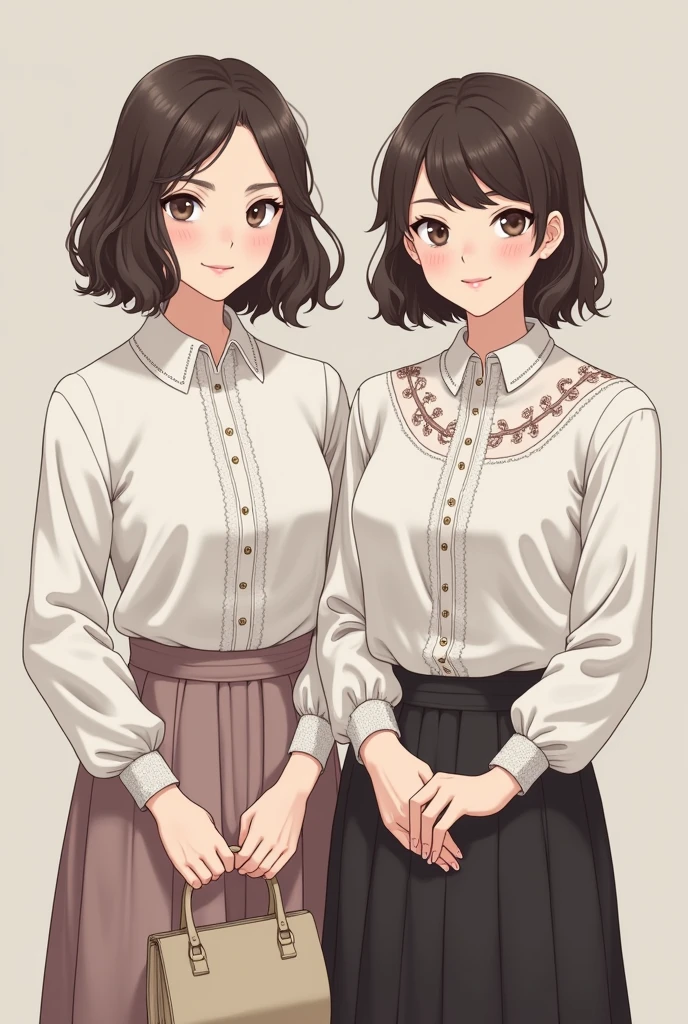 Modest women wearing a top and having a handbags in her hand and her top is looking charming. beautiful long sleeves design with collar design