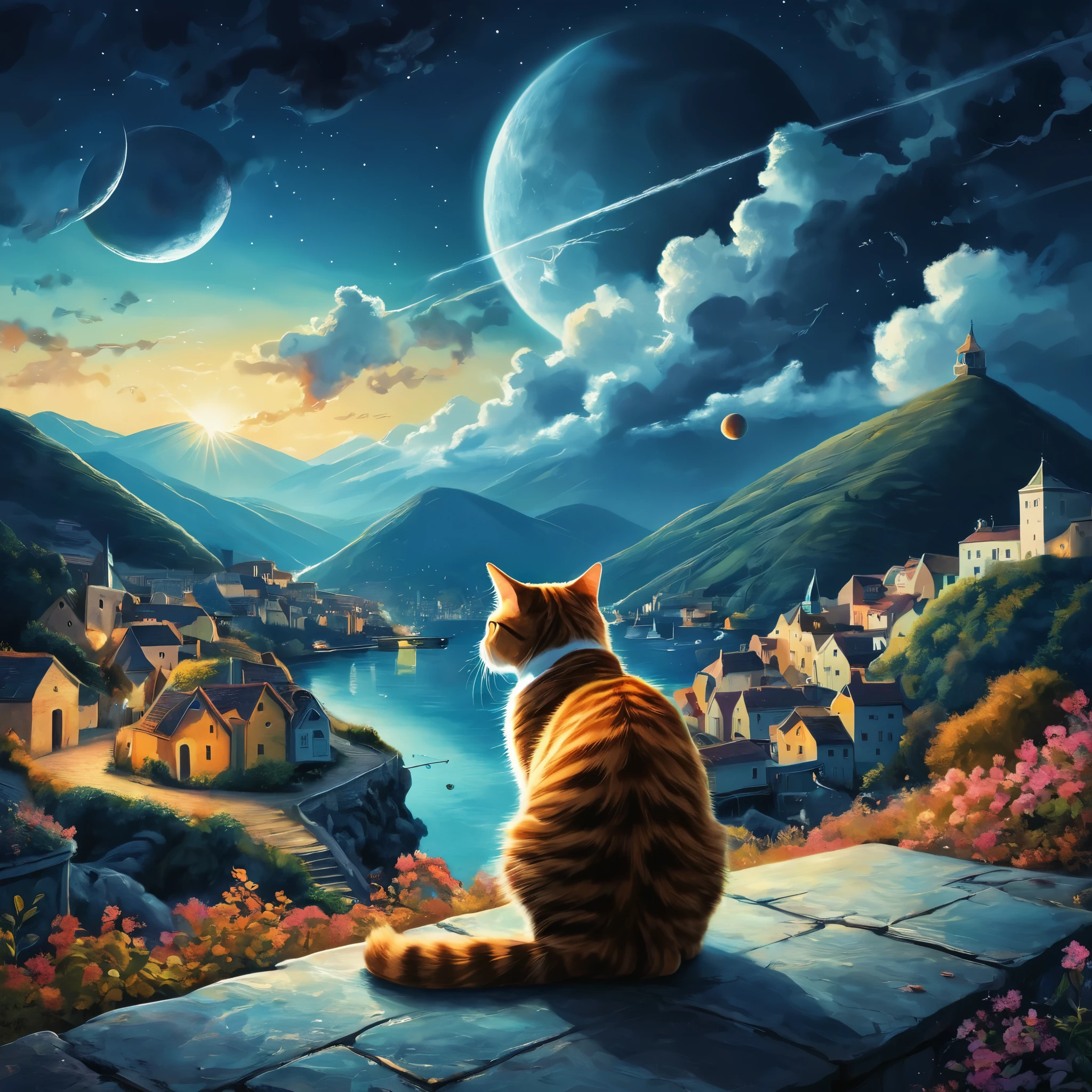 Surreal Scene, cat