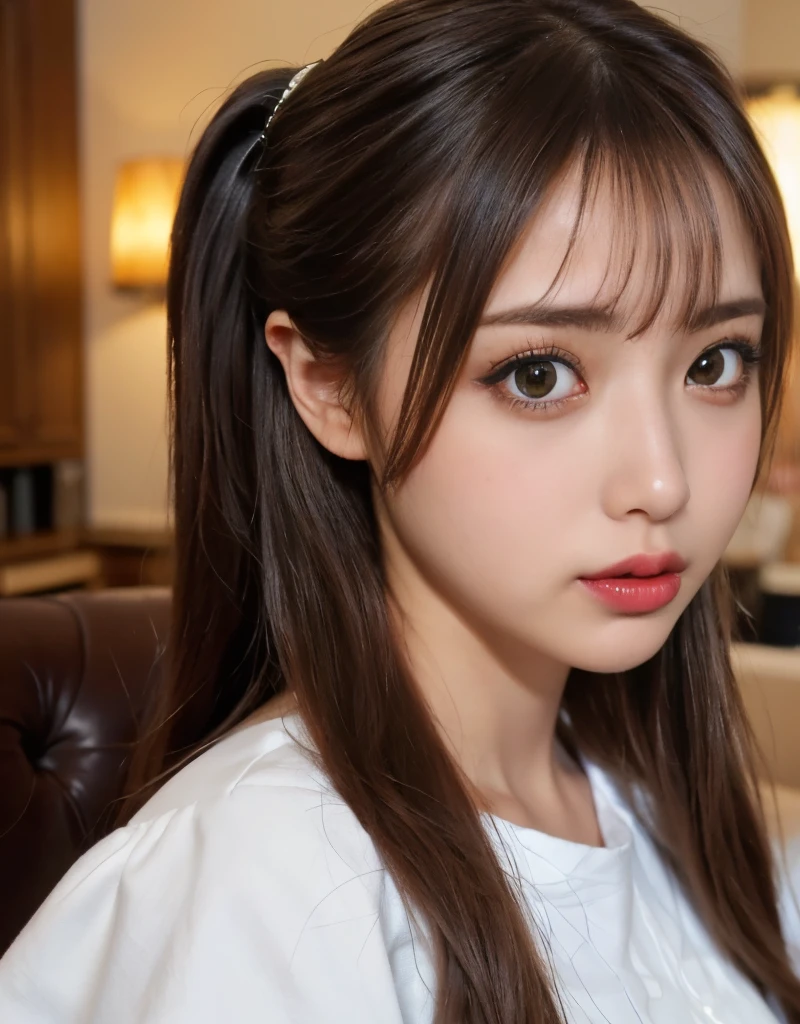 Tabletop、(masterpiece:1.3), (8k, Photorealistic: 1.4, RAW Photos, Best image quality: 1.4), Japanese Idols、Super detailed face、Attention to detail、Genuine、 double eyelid、Big and attractive eyes,Perfectly beautiful eyes、 Sharp focus:1.2、Beautiful woman:1.5、Light blonde、 Highest quality、masterpiece、Ultra-high resolution、Depth of written boundary、Perfect Shadow、(Photorealistic:1.4)、 Highly detailed and professional lighting、Full body view、 Perfectly shaped、Symmetrical face、beautiful girl,Sharp focus, Perfect Anatomy,Moist eyes、Glossy lips、Realistic Light、Frilled dress、Kabukicho、Twin tail hair、big black ribbon in hair、