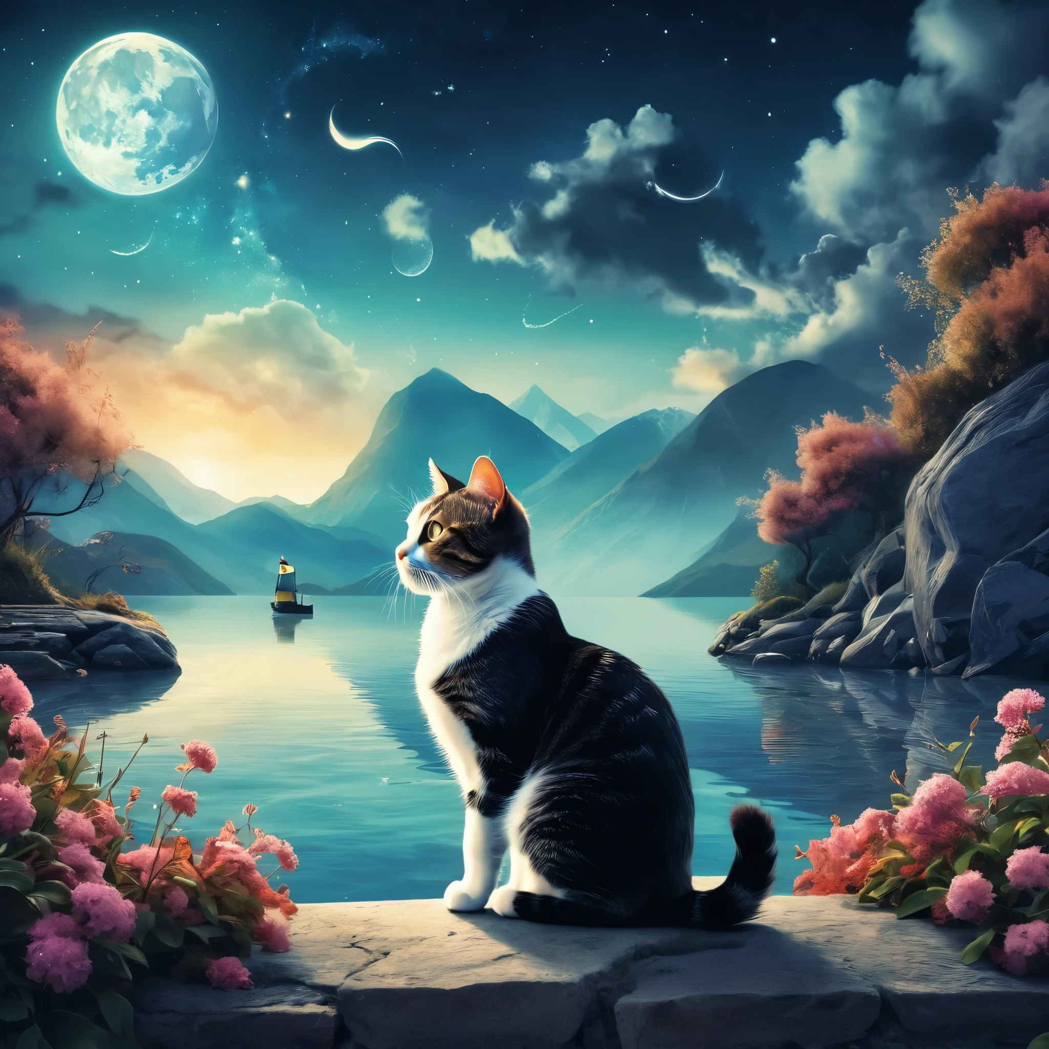 Surreal Scene, cat