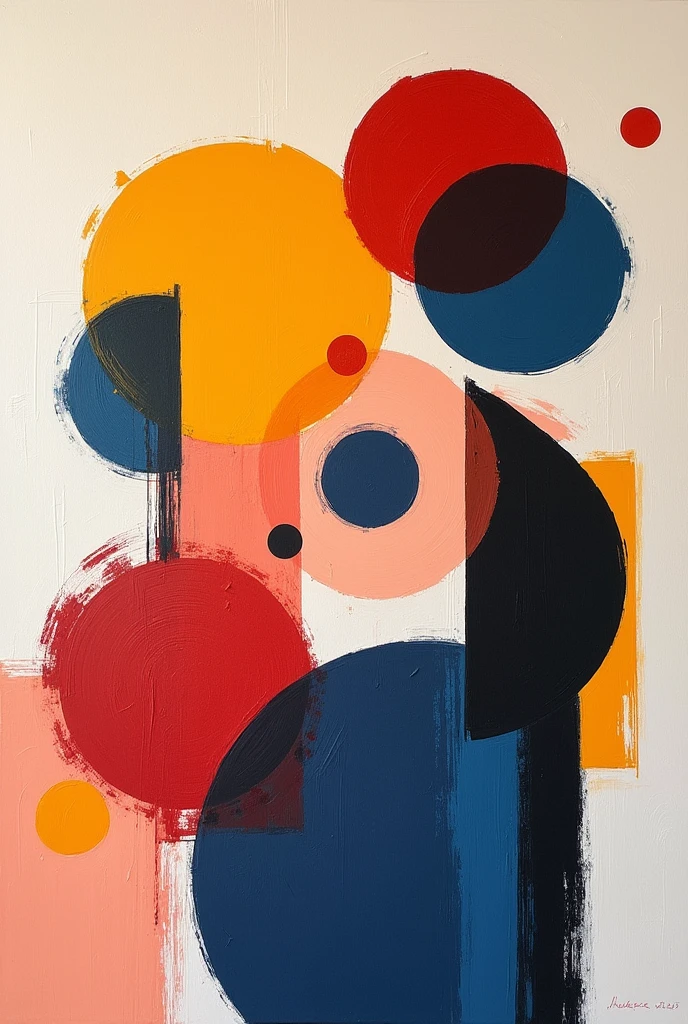 Abstract paintings in different colors that match each other