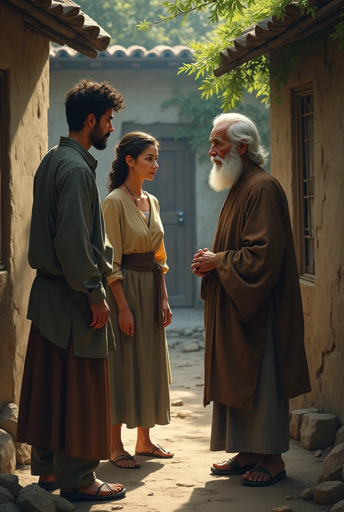 One day, a young man went to the old man with his wife