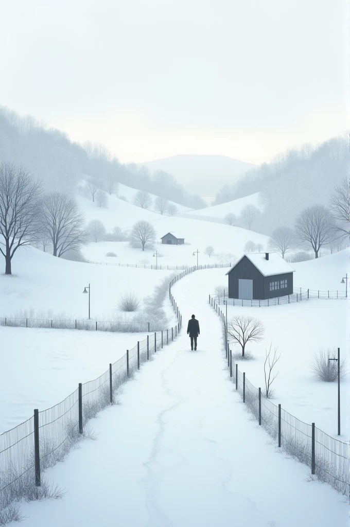 Create text that says exactly what wil be written below,
I WANT YOU INFINITELY VINNIEL
That's all and the background of the text should be a peaceful countryside with snow