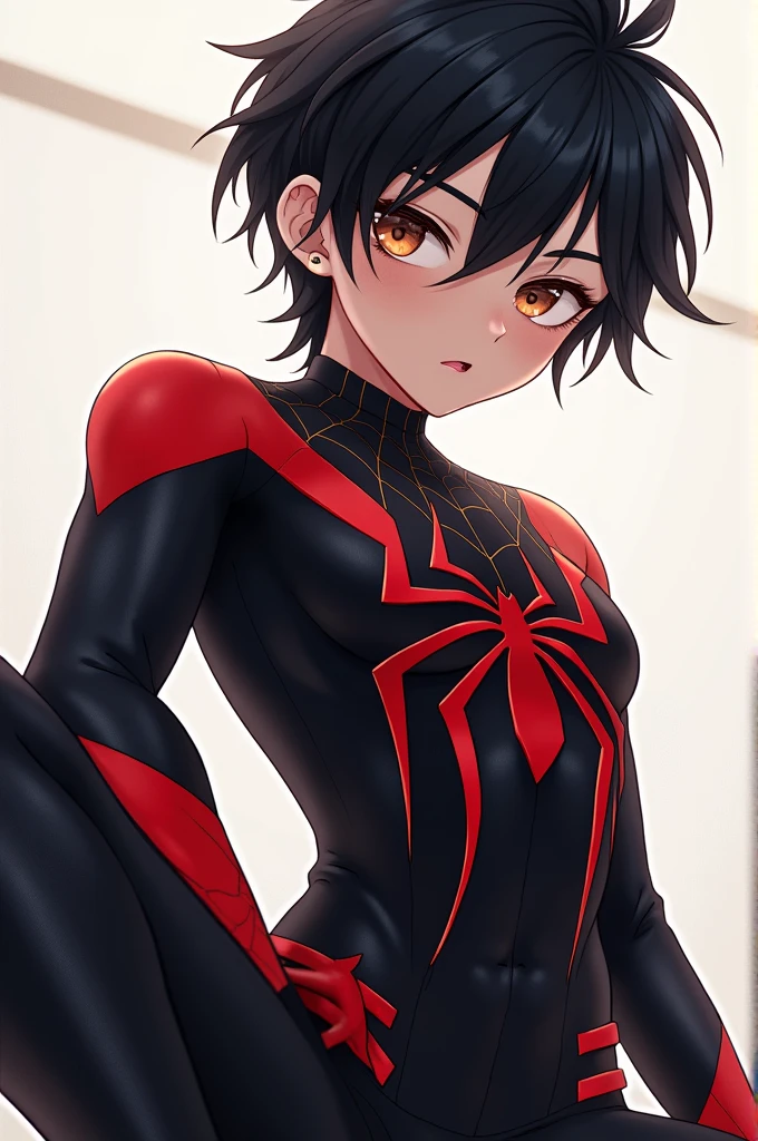 (((official art,Super thin illustration,High resolution, muste piece, best quality,best quality,)))high quality, detailed, (),12 years osuperhero male idol with a super cute face,A boy as beautiful as Planding, Cool handsome face with smile, long legs, thighs, Foots, Bulge, (blonde hair、short hair)、shiny hair, (tight shiny spiderman bodysuit),cool pose, (厚いthighs、Seduce your big ass to your crotch)、(((park square)))、((Saucy、))、grinning grin、spread legs,ultra fine painting, (best quality, In 4K, 8K, High resolution, muste piece:1.2),(((Being aware of the sexual gaze of middle-aged gay men)))、Service Shots、((detailedな目:1.2))、cute eyes、showing off his big butt、proud butt、(((seducing)))