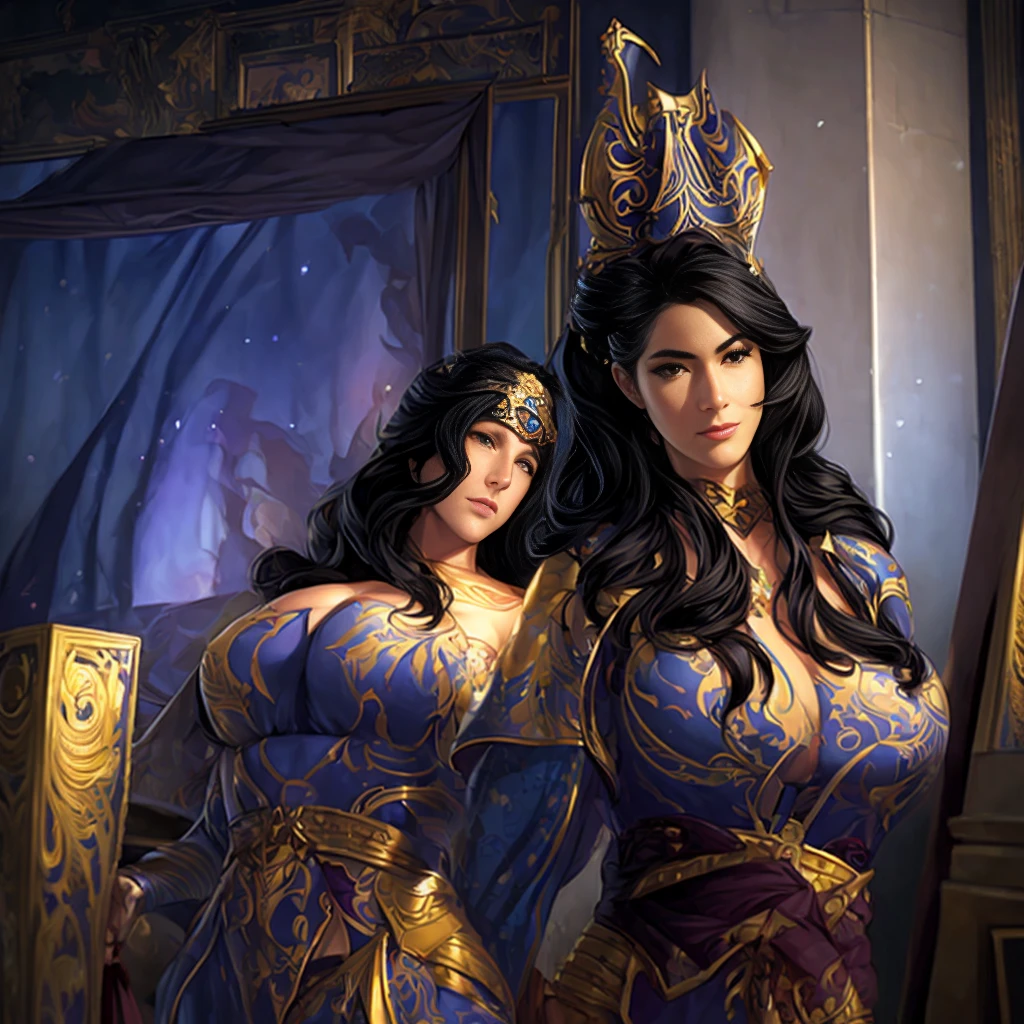 Surrealist Portraits of Women by David Hockney and Alphonse Mucha,Fantasy Art, Photo-realistic, Dynamic Lighting, Art Station, poster, Volumetric Lighting, Very detailed faces, 4K, The award-winning,, 1 Girl, in the darkness, Deep Shadows, Low profile,Cowboy shooting,(Hanfu big breasts) ,Long hair,black hair,