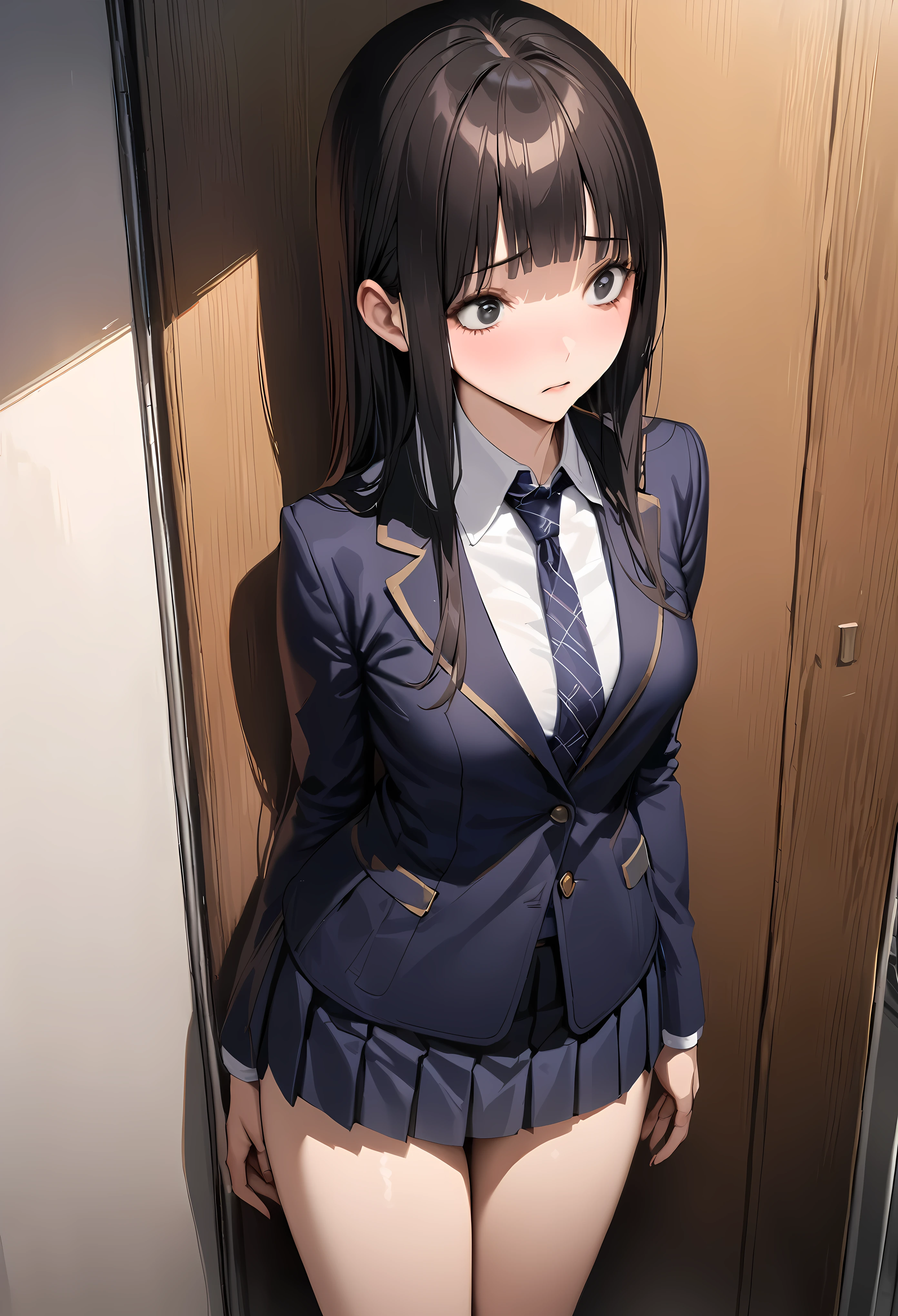 pov doorway, indoors, school uniform, *****, from above, short, flat chest,

<lora:concept-pov_doorway-v1:0.7>