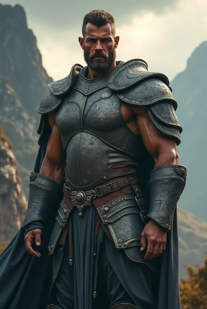 Create a image of tall handsome 24 old warrior boy