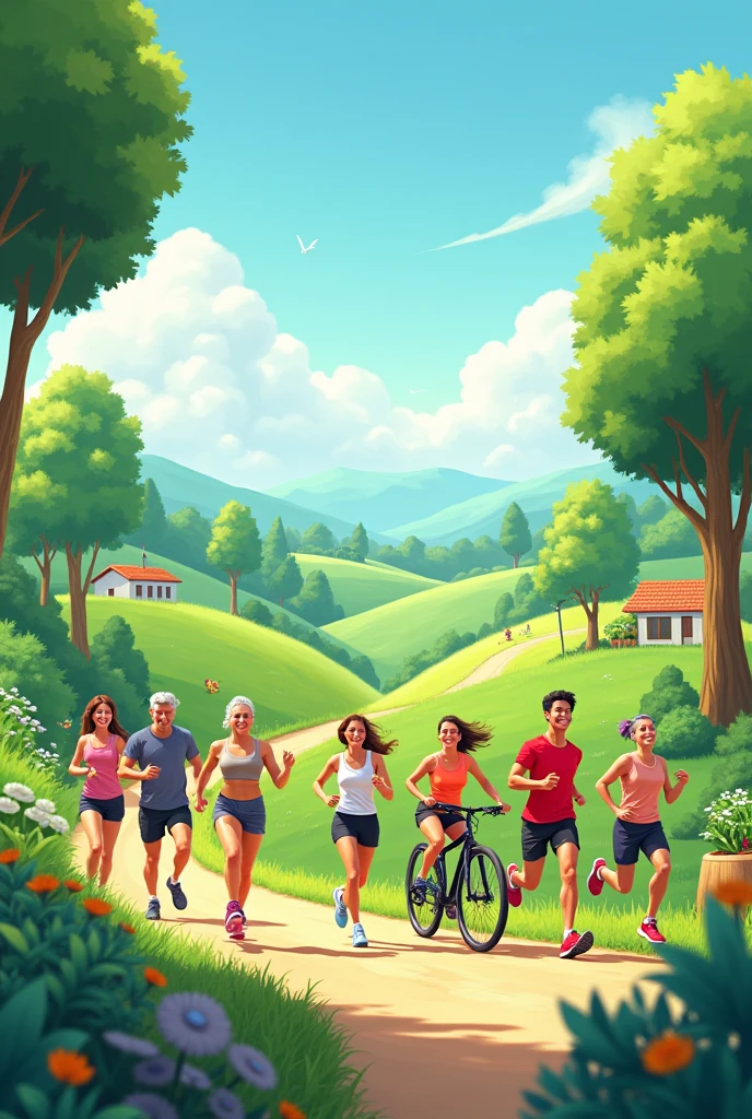 People living a healthy lifestyle