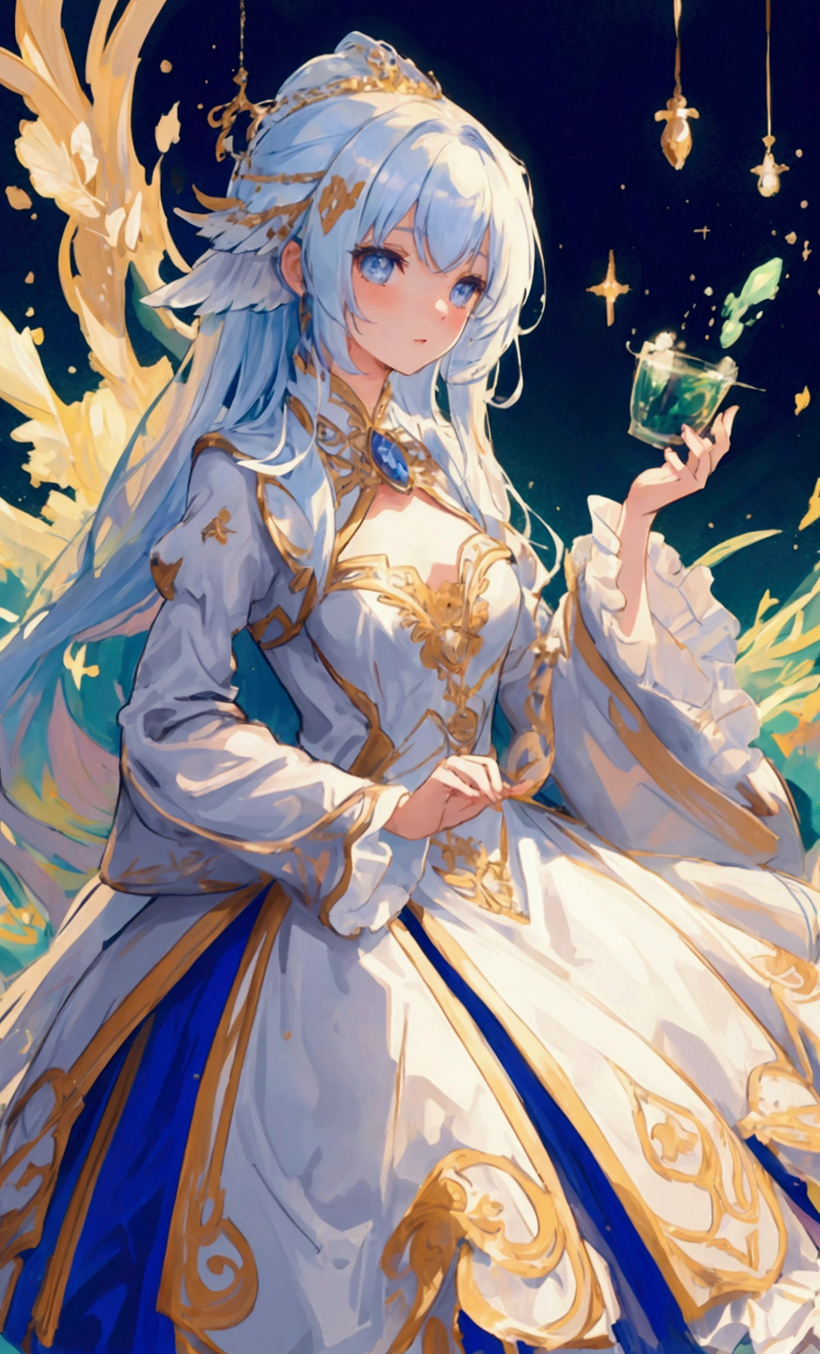 Girl, hair, beautiful dress, magical creature, fantasy 