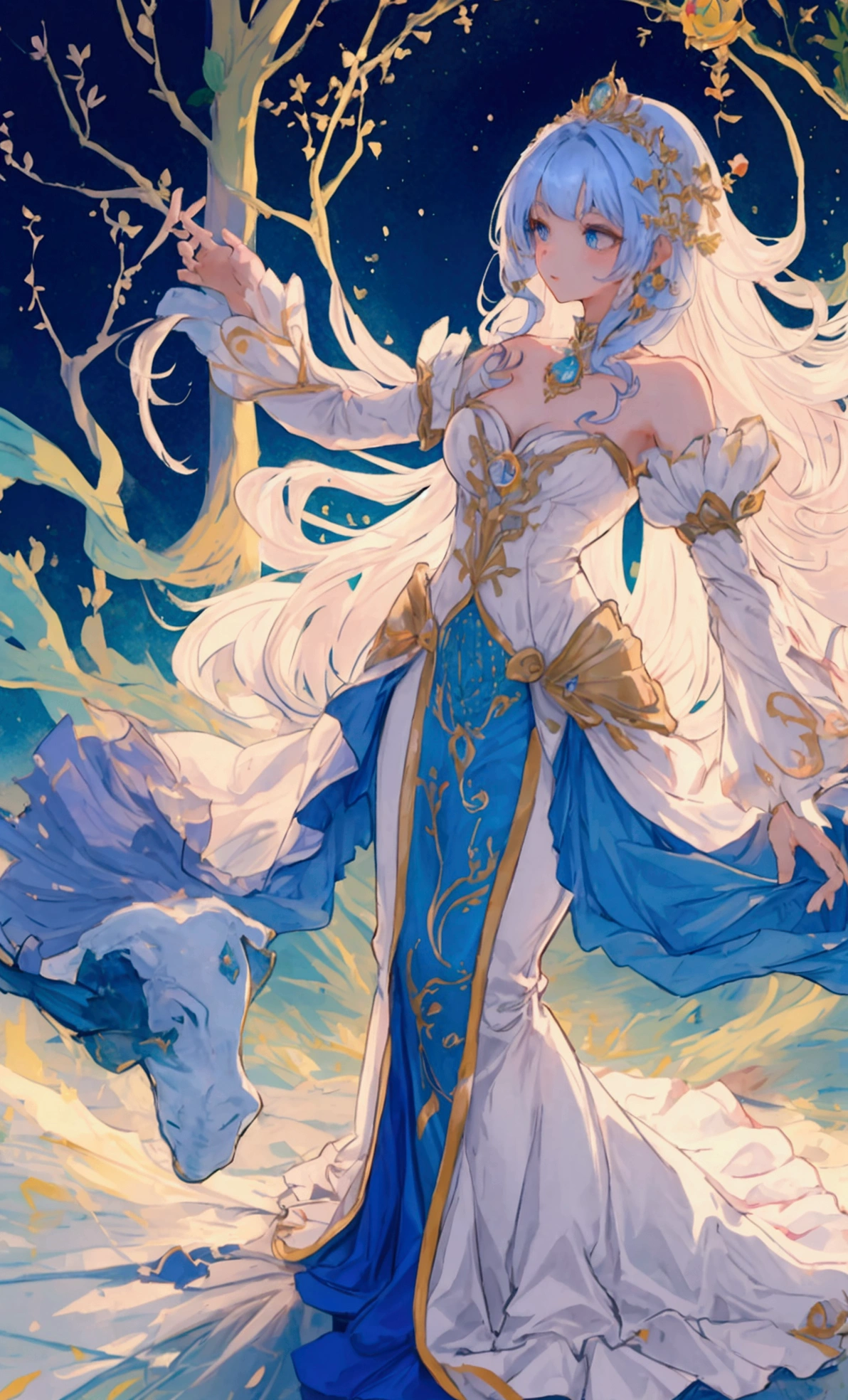 Girl, hair, beautiful dress, magical creature, fantasy 