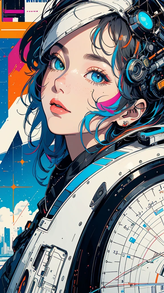 (((masterpiece, highest quality))),(((solo:1.2))),(((1girl:1.2))),32k wallpaper, very detailed, poster, vintage science fiction,(((((geometric cinematic movie poster))))), (bauhaus), shape,(((abstract))),(mid century modern),movie poster,(((((portfolio))))),(((((Close-up))))),(((((bust up))))),((((more various angle)))),(((highlight))),Vast landscape,((((heterochromia)))),(((complete. detailed face))),(((Extremely talented))),(((most complecated machine))),unlimited colorful color scheme