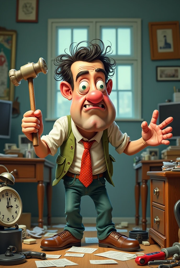 Thumbnail Idea:

Background: Messy room/office, tools scattered, clock ulta latka hua.
Main Focus: Confused expression, small hammer in hand.
Text: "Mr. Man in Trouble!" or "Fix It Like Mr. Bean!"