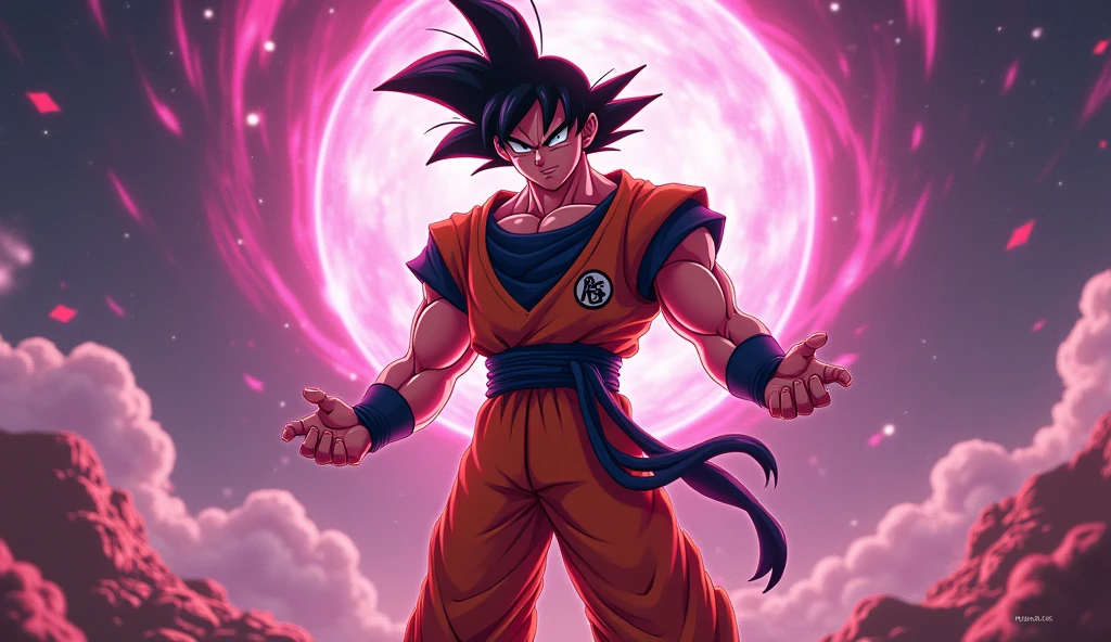 Genera a un goku con velvet de hazbin hotel