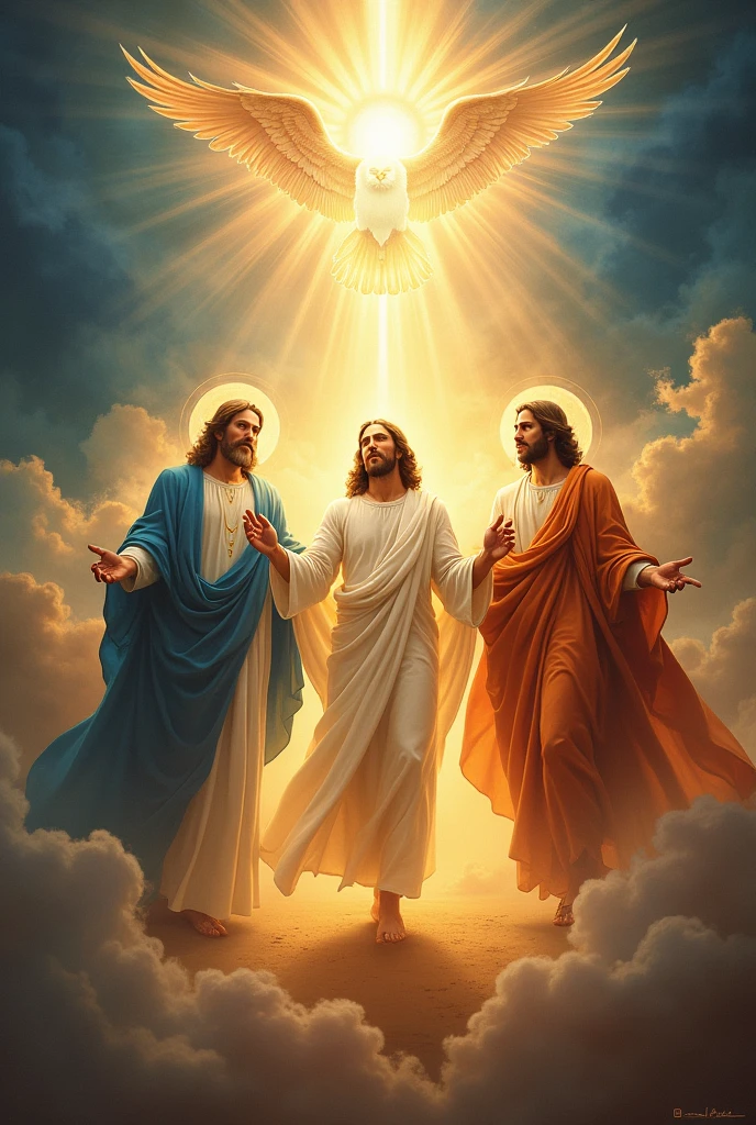 create a poster about the holy trinity. Draw how you understand the Holy trinity ( God the father, Jesus the Son, and holy spirit )