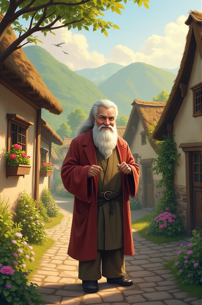 A wise grandfather lives in a quiet village.