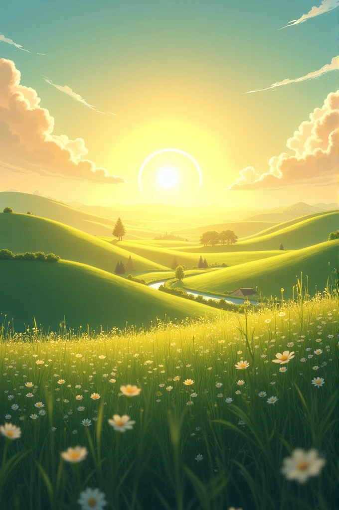 landscape with sun