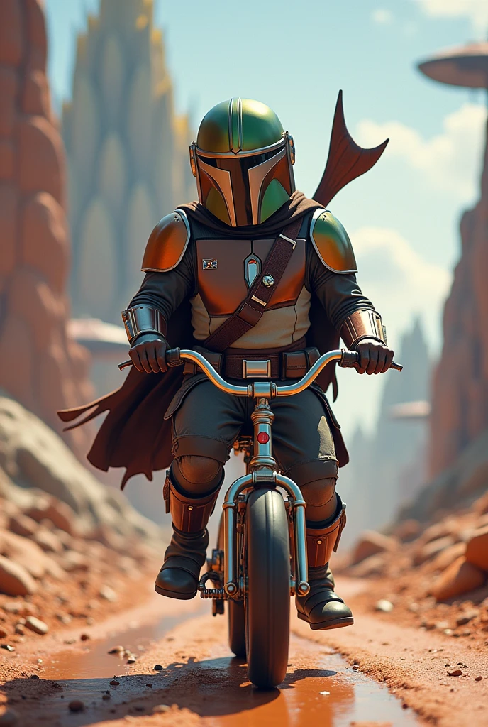 Mandaan riding a 's bike、Star Wars、movie