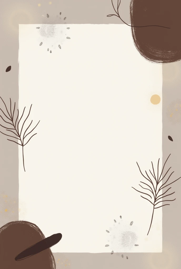 A blank background with light grey and borders with dark brown and with some creative things